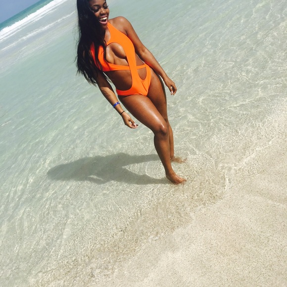 Orange Bandage Swim Suit - Picture 2 of 2